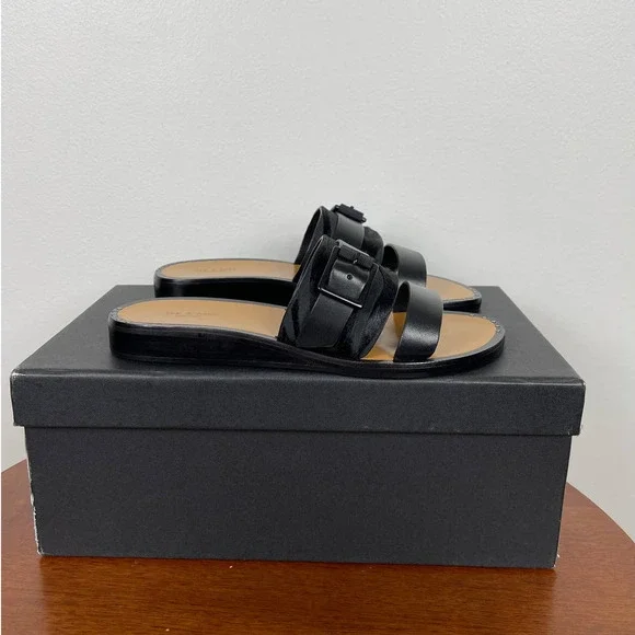Rag & Bone Arley Slide Sandal in Black Zebra Size EU 35